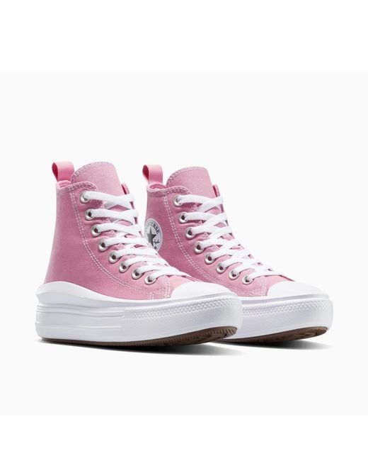 Converse Pink Chuck Taylor All Star Mov Canvas High-Top Trainers