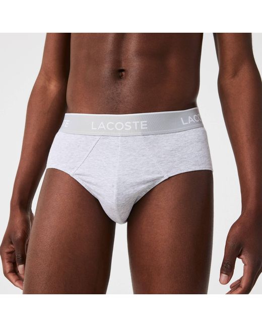 Lacoste White 3 Pack Briefs for men