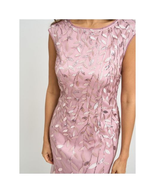 Gina Bacconi Pink Lolly Midi Emroidered Dress