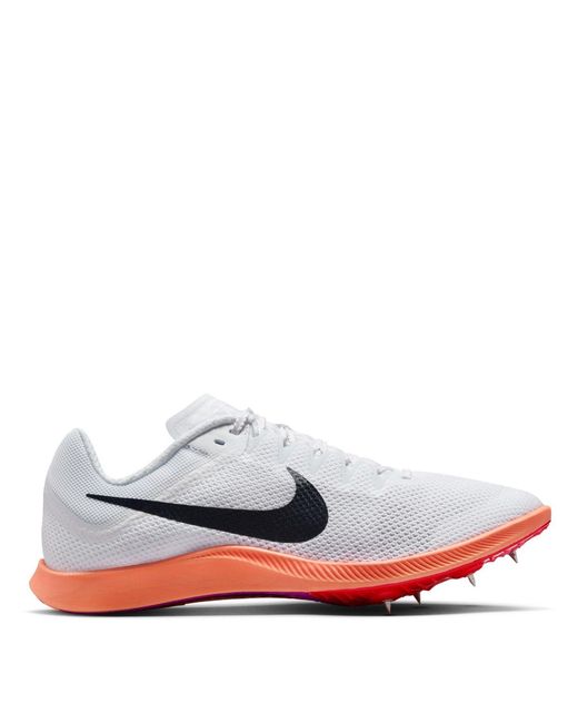 Nike White Zoom Rival Distance Track Running Spikes for men