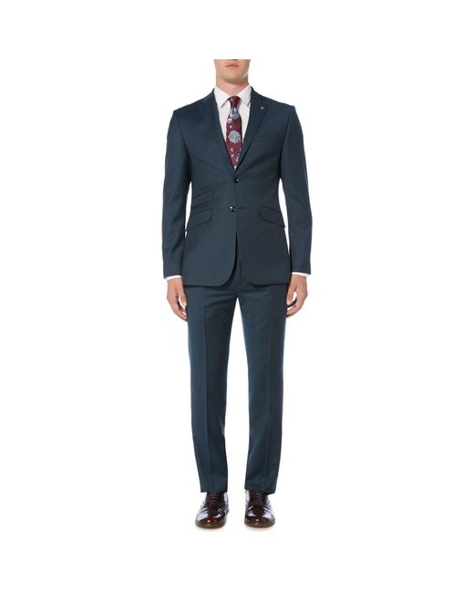 Ted Baker Blue Beriman Flannel Suit Jacket for men