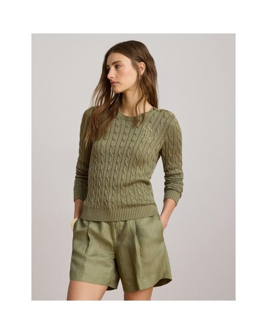 Ralph Lauren Green Cable Knit Jumper