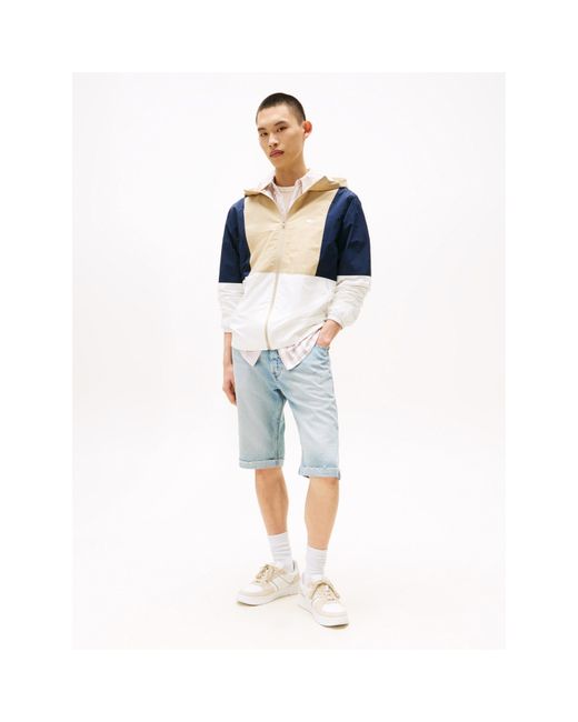 Tommy Hilfiger Blue Chicago Hooded Long Sleeve Windbreaker for men