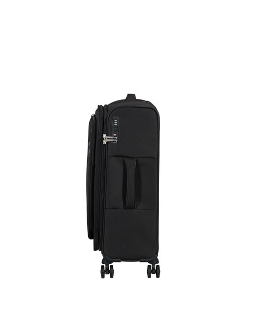 American Tourister Black Cloudrider Spinner 67X44X26/28Cm Exp Tsa Medium Soft Suitcase