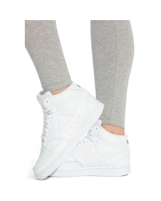 Nike White Court Vision Mid Hi Tops