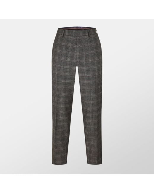 Ted Baker Gray Heritage Check Suit Trousers for men