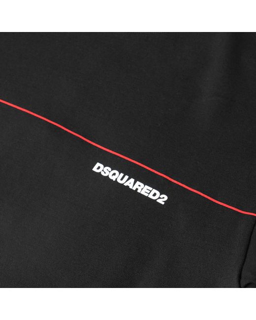 DSquared² Black Dsq Line Oversized T-Shirt for men