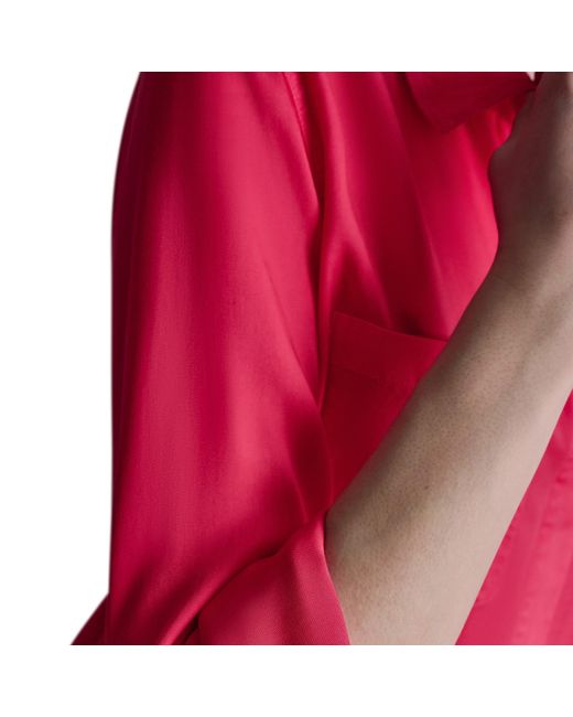 DKNY Red Long Sleeve Blouse