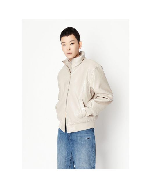 ARMANI EXCHANGE White Bomber Jacket