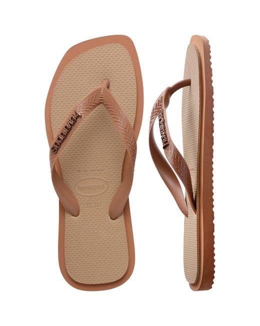 Havaianas Natural Top Square Fusion Flip Flops
