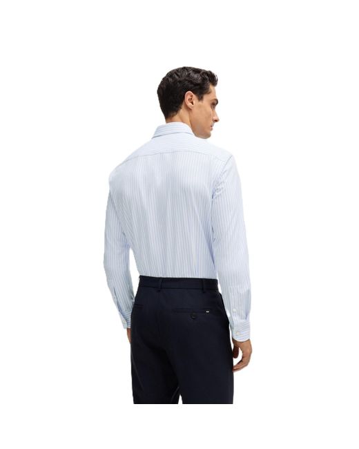 Boss Blue P Hank Kent Long Sleeve Oxford Shirt for men