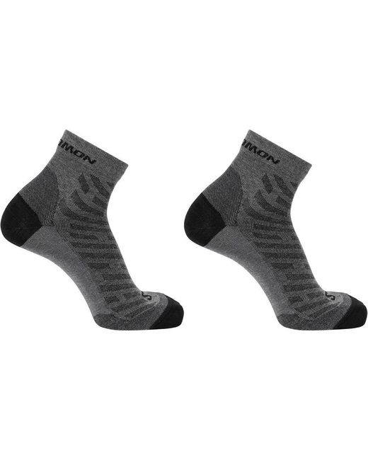 Salomon Black Wool Quarter 2 Pack Walking Socks for men