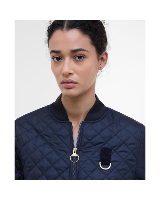 Barbour Blue Reyna Diamond Quilted Fitted Jacket