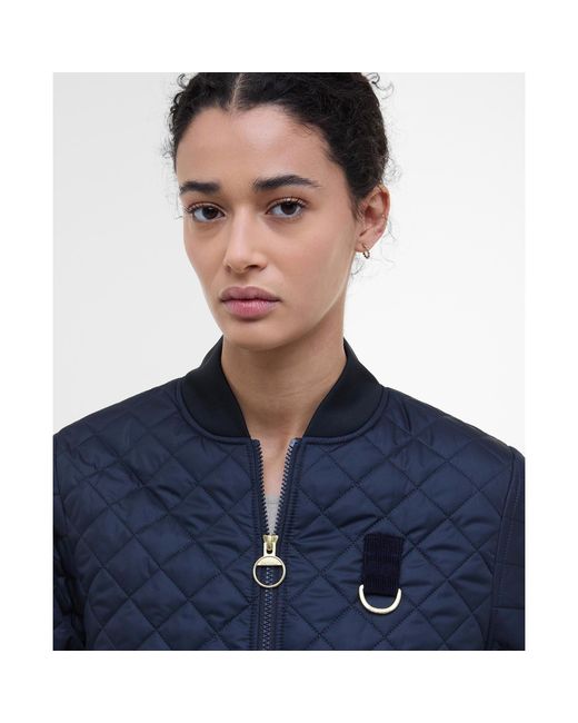 Barbour Blue Reyna Diamond Quilted Fitted Jacket