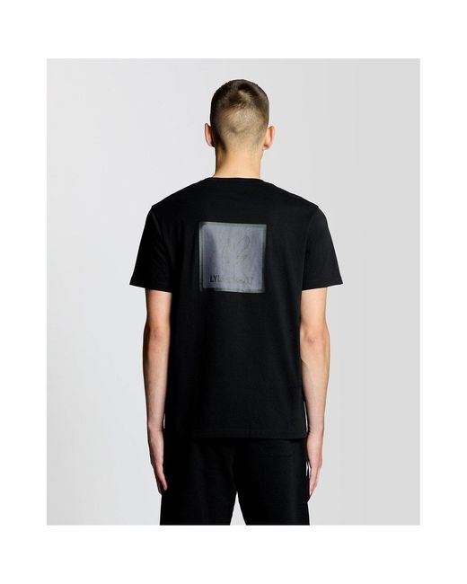 Lyle & Scott Black Lyle & Scott Back Graphic T-Shirt for men