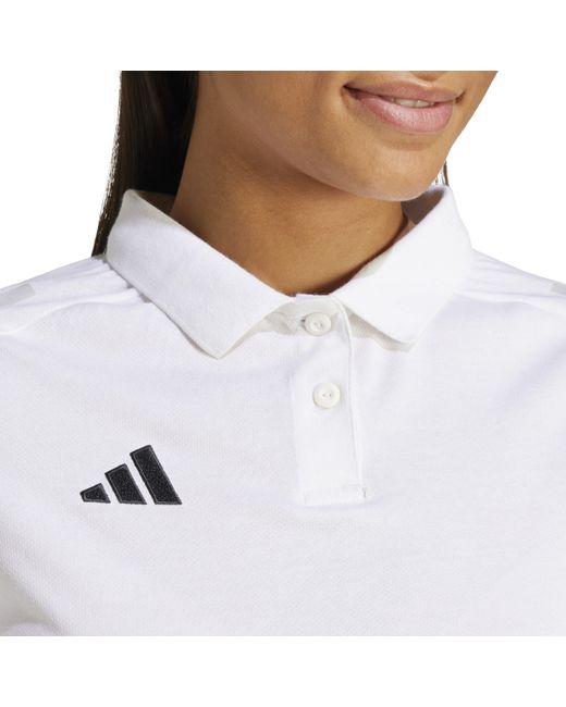 Adidas White Tiro24 Collared Neck Short Sleeve Polo Shirt