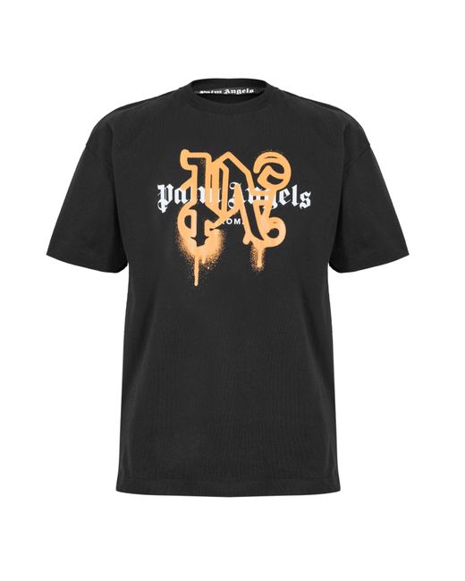 Palm Angels Black Roma Mono Tee for men
