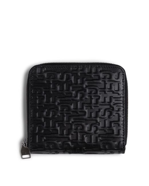 DIESEL Black Coin Zip Billfold Wallet for men