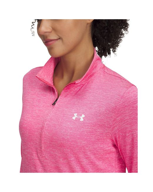 Under Armour Pink Tech Half Zip Top