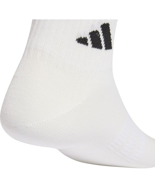 Adidas White Thin And Light 3Pk Ankle Socks Ladies