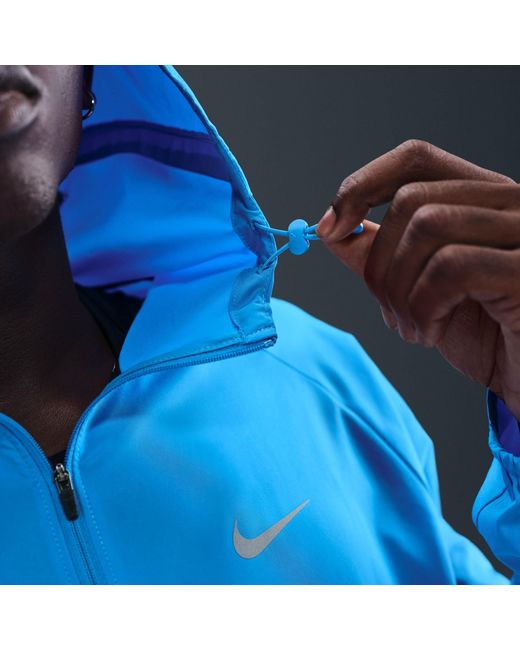 Nike Blue Miler Repel Running Jacket for men