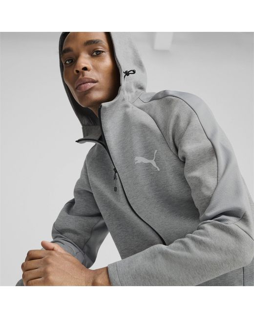 PUMA Gray Evostripe Full Zip Fleece Fabric for men
