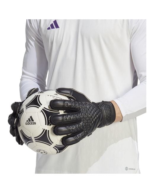 Adidas Black Predator Match Fingersave Goalkeeper Gloves Adults