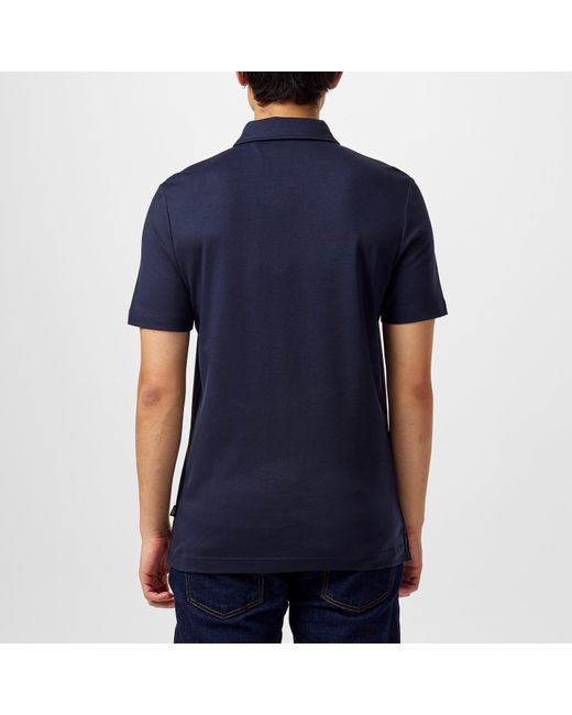 Boss Blue Short Sleeve Polo Shirt With Logo Detail for men