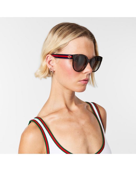 Gucci Black Interlocking G Web Sunglasses