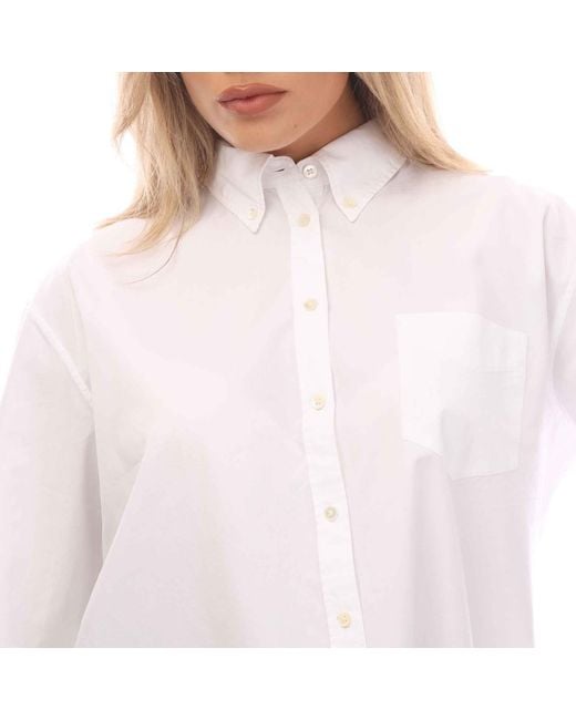 Gant White Relaxed Fit Luxury Poplin Shirt