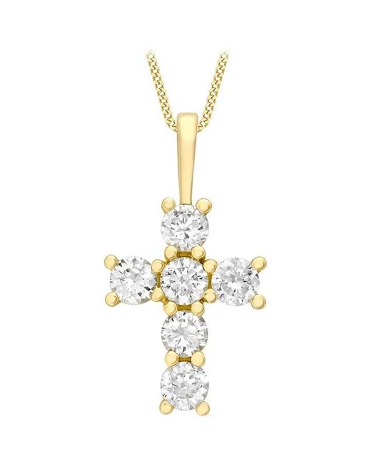 Be You Metallic 9ct Cz Cross Necklace