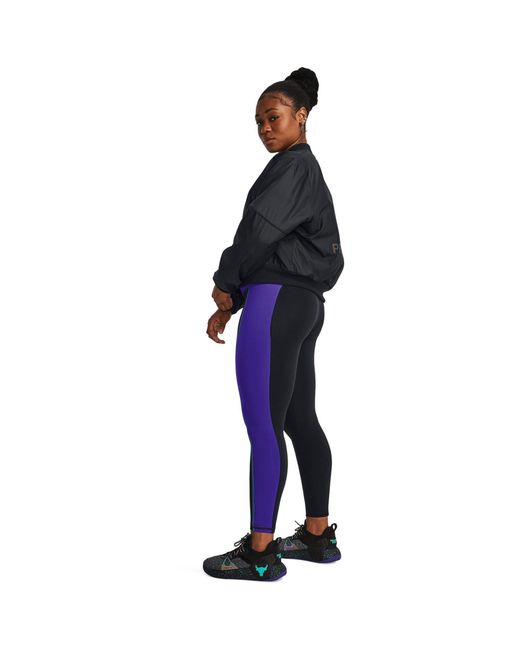 Under Armour Blue Project Rock Colourblock Ankle Gym Leggings