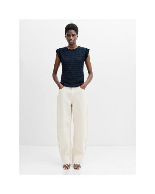 French Connection Blue Fc Zinnia Frill Top Ld64