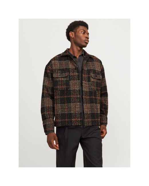 Jack & Jones Black Boucle Overshirt for men