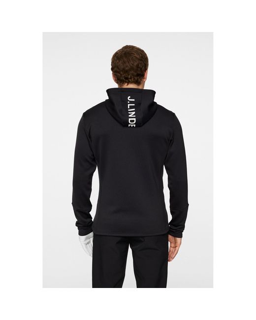 J.Lindeberg Black Full Zip Hoodie for men