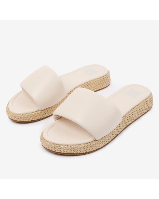 Where's That From White Pu Julia Wide-Fit Flatform Sliders Sandal