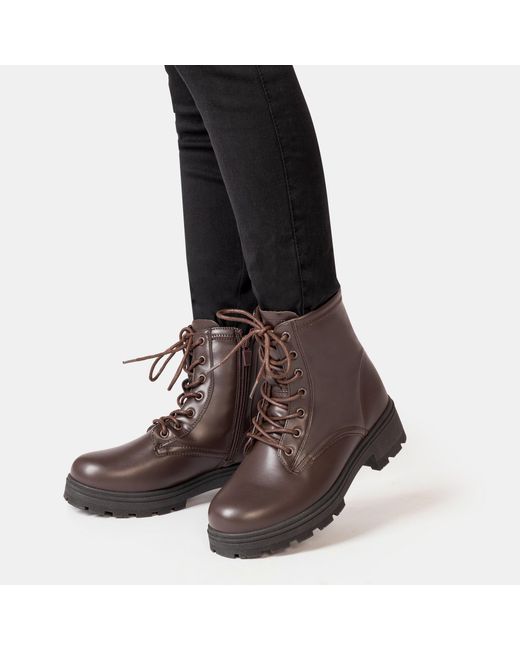 I Saw It First Brown Biker Ankle Boots