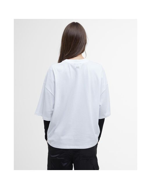 Barbour White Franchesca Logo T-Shirt