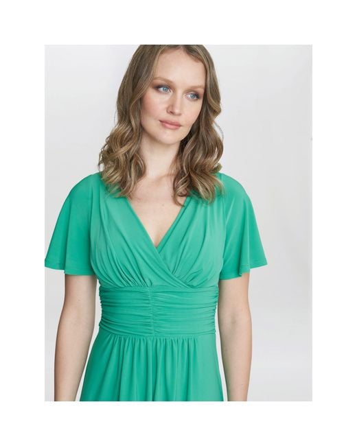 Gina Bacconi Green Frieda Jersey Print Dress