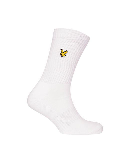 Lyle & Scott White Crew Socks for men