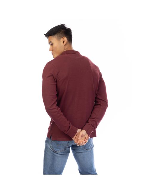 Peter Werth Red Barone Long Sleeve Polo Shirt for men