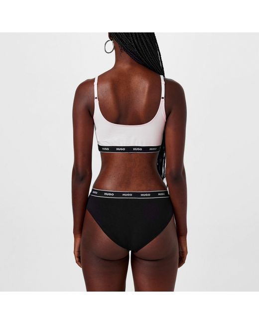 HUGO Black Tripe Pantie 3 Unit Back