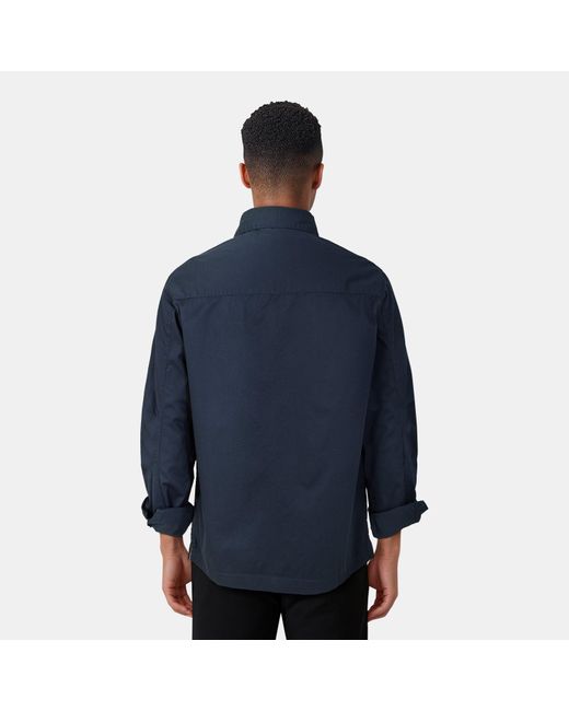 Lyle & Scott Blue Brushed Button-Through Overshirt for men