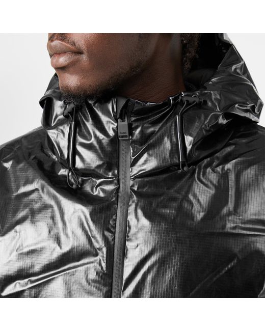Rains Black Sibu Vision Waterproof Insulated Rain Anorak for men