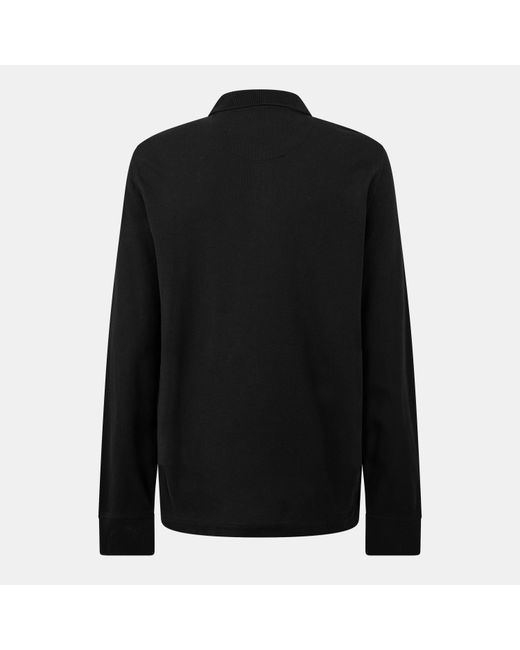 Original Penguin Black Cotton Long Sleeve Polo Shirt for men