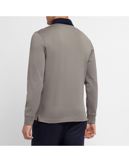 Eden Park Gray Dark Long-Sleeved Rugby Shirt for men