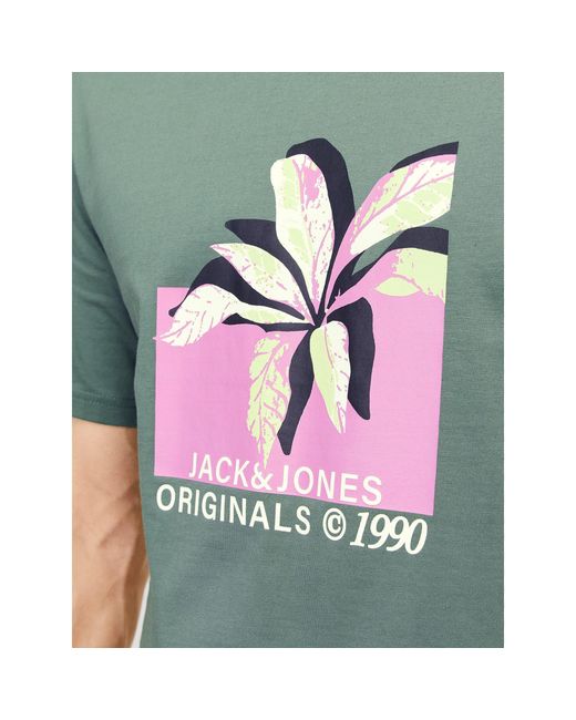 Jack & Jones Green And Regular Fit Crew Neck T-Shirt for men