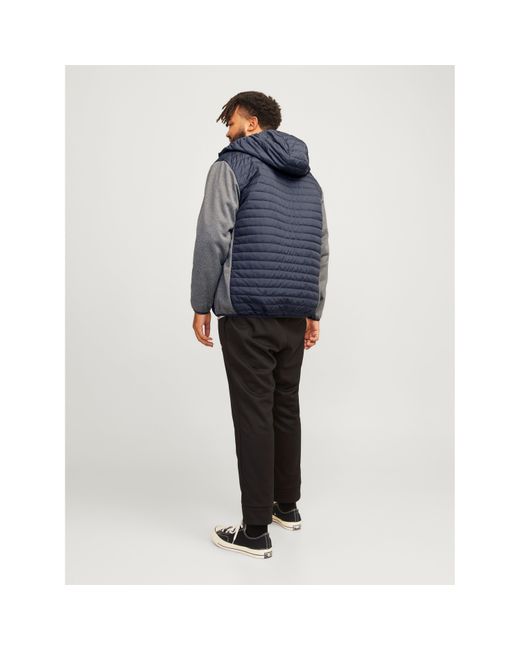 Jack & Jones Blue Lightweight Quilted Weather-Resistant Puffer Jacket for men