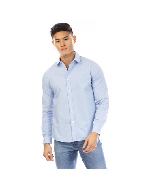 Peter Werth Blue Long Sleeve Plain Shirt for men