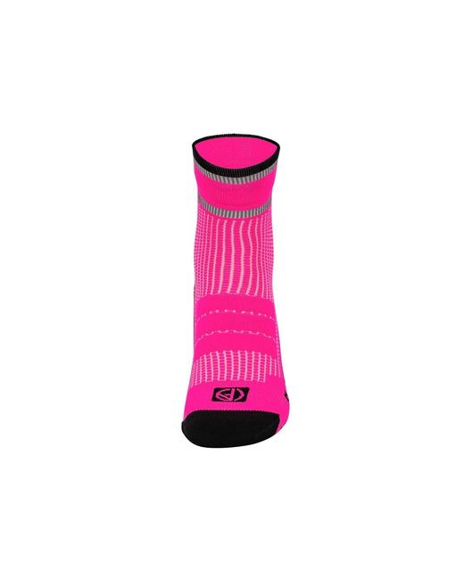 Absolute 360 Pink Performance Running Quarter Socks: Neon